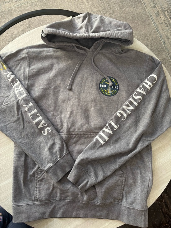 Salty Crew Gray Hoodie with Yellow & Blue Chasing Tail Graphic size M - Picture 3 of 7